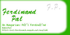 ferdinand pal business card